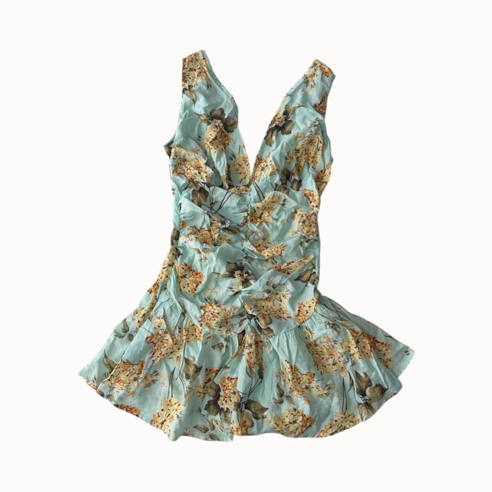 PLT floral print plunge skater mini dress Women’s US 4